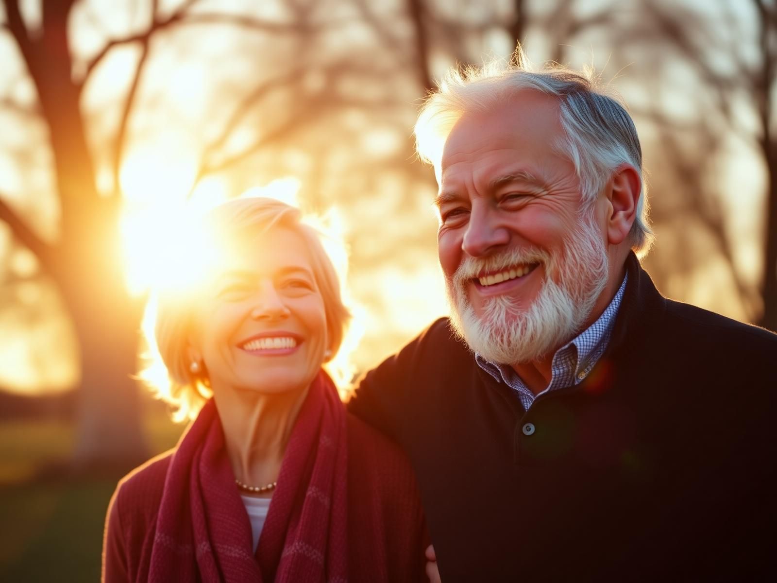 Happy senior couple protected by final expense life insurance